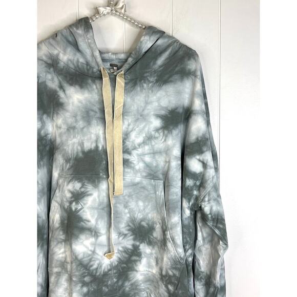 Young Fabulous and Broke Blue Tie Dye Hoodie with Hi/Low Hem Oversized Size Med - Picture 2 of 8